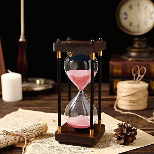 Brogtorl Clessidra Colorata in Legno 30/60 Minuti - Timer A Sabbia, Orologio Decorativo per Casa e Ufficio - Regali Creativi e Giocattolo