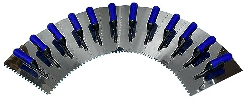 Zahnkelle Edelstahl rostfrei mit Softgriff 12 Stück 10 mm Zahnspachtel Glättekelle