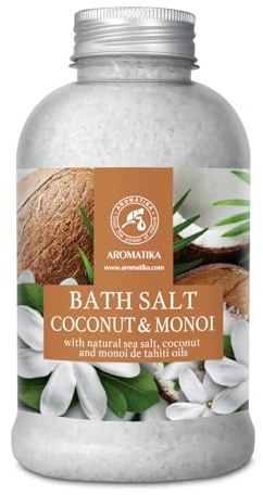 Cocco e Monoi 600g - Sale Marino Naturale - Olio di Monoi de Tahiti e Cocco - Lenitivo e Allevia la fatica - Rilassamento