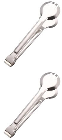 2 Stk lebensmittelzange aus edelstahl eiswürfelzange küchenzange spargelzange wurstzange fischzange nudelzange Food-Clip Buffet Rostfreier Kochpinzette BBQ-Zange Grill Steak Kochzubehör