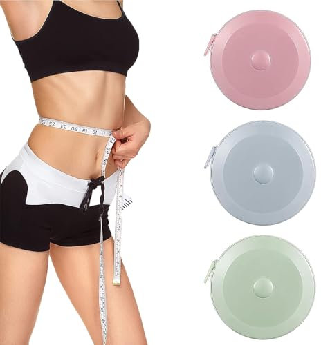 3 Stück Maßband Körper, Massband Körper, Measuring Tape, Schneidermaßband, Einziehbares Maßband, Für Körpermaße Zum Nähen Von Schneidern, Basteltuch (150cm, Blau/Grün/Rosa）