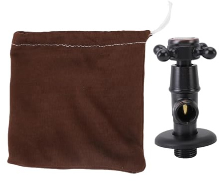 Válvula de Cierre Angular, G1/2 de Cobre Engrosado, Válvula de Cierre Angular para Agua Caliente y Fría Para Cocina, Baño E Inodoro(Negro)