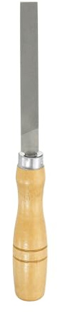 HARFINGTON Flat Thin Cut File 4 Double Cut Teeth High Carbon Steel Hand Rasp File with Wood Handle for Metal Wood Deburring Removing