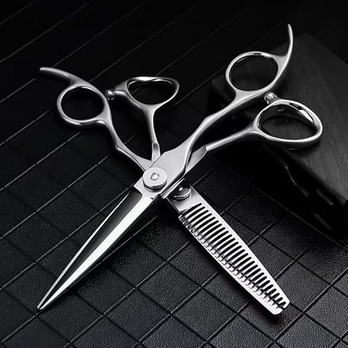 IOCCIOBB Hair Cutting Shears 6 Inch 440c Salon Hairdressing Scissors Thinning Barber Scissor Set Hair Cutting Shears