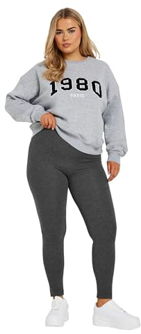 Yours Curve Soft Touch Stretch Leggings - Women's - Plus Size Curve Grey
