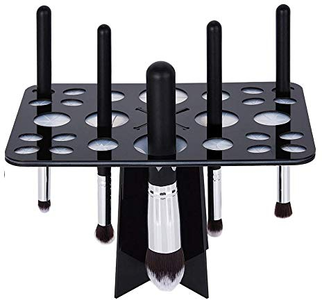 SuperglockT Make Up Pinsel Halter und Trockner - Acryl Bürstenhalter Mit 26 Löchern - Kosmetikpinsel Aufbewahrung Ständer (Schwarz)