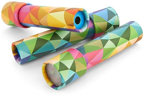 Blue Panda Rainbow Prism for Kids Kaleidoscope - 3-Pack, 8 x 1.3 in - Plastic Prism Viewer with Retro Patterns & Rainbow Party Favor Pack for Kid Birthday Party