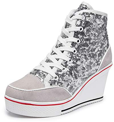 Damsneakers, kilklack, låga sportskor, fitness, kilklack, kilskor, låga sneakers, sport, fitness, kilskor, sneakers, kilklack, 18 vit 2, 36.5 EU