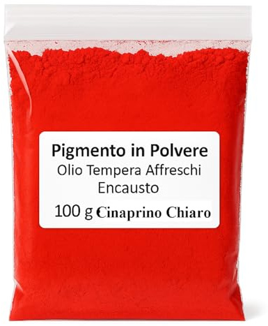 Lovelegis Pigmento in polvere cinaprino chiaro 100 g olio tempera affreschi encausto tonalità calda chiara pittura decorazione pareti