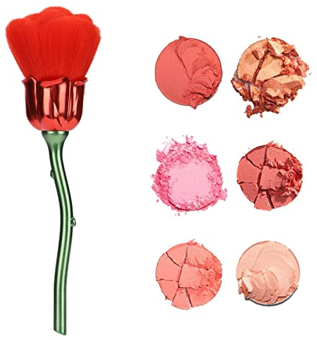 Pennello per Polvere per Unghie a Forma Di Rosa, Nylon Confortevole Pennello Blush Pennelli Trucco Make up Pennelli Trucco per Fard per Il Trucco Quotidiano(Rosso)