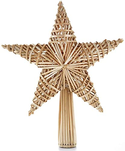 HEITMANN DECO Stroh-Baumspitze - Christbaumspitze Stern aus Stroh - Christbaumschmuck aus natürlichem Material, ca. 25 x 30cm