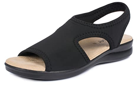 Aerosoft Sandali Stretch 05 Donna Leggero Senza Pressione (nero, 36)