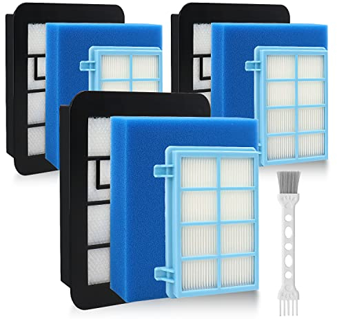 Fishoney 3 Stück Filter für Philips PowerPro Compact, FC9331, FC9332, FC9333, FC9555, FC9556, FC9557, FC8010/02 Ersatzteile für Active, City & Power Cyclone 5 Bodenstaubsauger