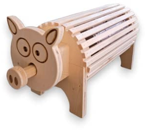 Biertier Bierbeiner aus Vollholz