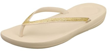 Fitflop Tongs Iqushion Sparkle pour femme, Beige pierre, 40 EU