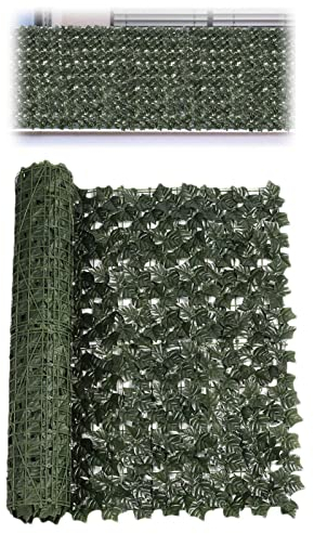 Aizuoni Sichtschutz Efeu, Efeu Sichtschutz Outdoor, Balkonschutz Sichtschutz, Künstliche Efeu-Hecke Rolle 19,6 X 78,7 Zoll, Künstliche Efeublätter, Dekorative Zaunpaneele schirmen, UV-beständig