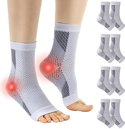 Home Holic 4 Paar Kompressionssocken Sprunggelenkbandage Professionelle Knöchelbandage für Damen Männer Bandage Fußgelenk für Plantarfasziitis Achillessehne Neuropathie