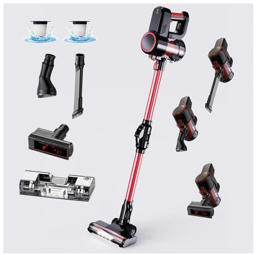 MeLtor Lavapavimenti Senza Filo 5 in 1 Portatile, 200ml Serbatoio dell’acuqa Lavasciuga Pavimenti Senza Filo per Pavimento Tappeti Animali e Gli Interni Delle Auto