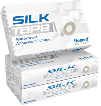 Romed Silk - Cerotto autoadesivo, 1,25 cm x 5 m, impermeabile, 24 rotoli