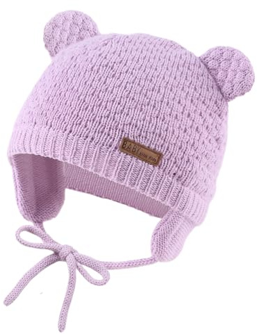 XIAOHAWANG Baby öronlapp mössa mössa mjuk baby pojke stickade mössor söt björn spädbarn småbarn flicka hattar höst vinter