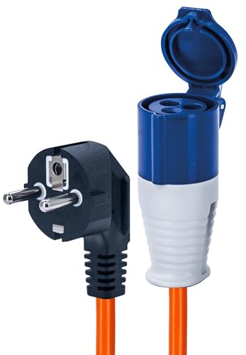 Status UK to European Plug Adaptor, 16A Site Socket, 20cm