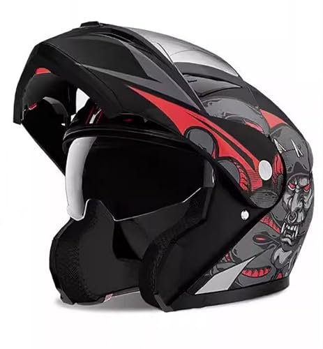 Klapphelm, Als Jethelm & Integralhelm ECE 22.06 Geprüft, Motorradhelm Mit Sonnenvisier, Mopedhelm Mit Komfort-Innenfutter, Motorradhelm Herren & Damen, Matt Schwarz A1,XXL/{63~64cm}