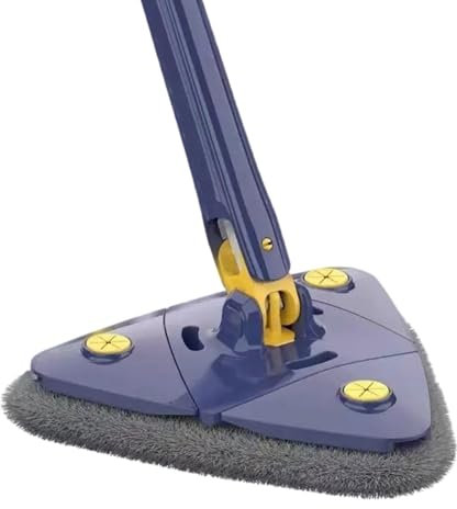 MOP-triangel - Justerbar rengöringsmopp | Squeregee lång hantering | Utdragbar 360 graders vridbar våt duster | Pi rengöringspinne väggtillbehör