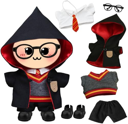 7 pezzi vestiti per bambole e accessori per bambole da 17 cm, set di abbigliamento Collegiate Style Doll Includono 1 cappotto +1 maglietta +1 gilet +1 pantaloni +1 cravatta + 1 telaio + 1 scarpe No