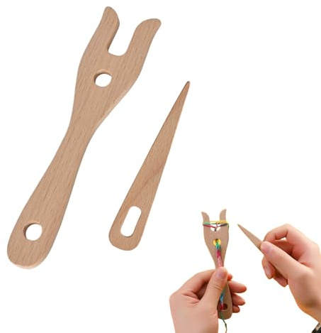 2 Stück Strickgabel,Strickgabel für Kinder,Holzstricknadel,StrickgabelHolz,Handgefertigte Strickgabel,DIY Webwerkzeug,Zum Stricken VonArmbäNdern,Halsketten,Halskettenwerkzeuge