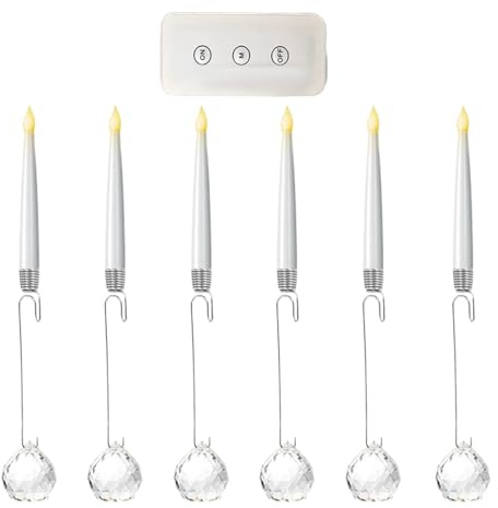 Velas de árbol de Navidad - luces LED artificiales, decoración de árboles 6 set | Luces navideñas controladas de control remoto, decoración para la sala de estar de la terraza del jardín de la
