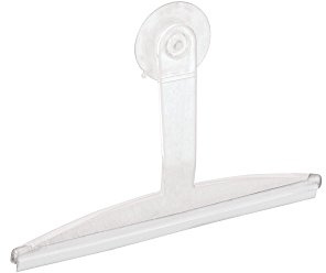 iDesign 22300 Plastic Plastic Suction Squeegee with Storage Hook Shower, Window, and Mirror Accessory for Master, Guest, Kids' Bathroom Cleaning, 12 x 10, Clear