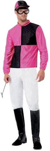 SMIFFYS Costume da fantino, con parte superiore, pantaloni, copri-stivali, cappello e occhiali Halloween