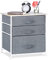 Relaxdays Regalsystem, 3 Stoff-Schubladen, HxBxT: 53 x 48 x 40 cm, universale Schubladenbox, Metall und Holz, grau