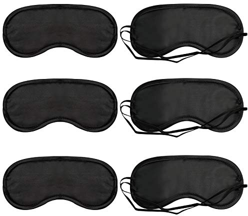 ITME 6 Pack Sleep Eye Mask Shade Cover, Sleeping Blindfold for Men & Women, Suitable for Lunch Break/Travel/on The Plane/Hotel/Camping Usage ( Black )