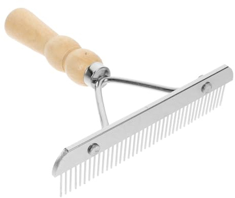 iplusmile Horse Hair Comb with Wooden Handle 6.29 Inch Ergonomic Non-Slip Pet Grooming Brush for Horses and Dogs Shedding Fur Removal Cleaning Tool