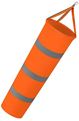 Windsack-Windsocke, wetterfest, für den Außenbereich, orangefarben, für Flughafen, Garten, Terrasse, Rasen, 100 cm
