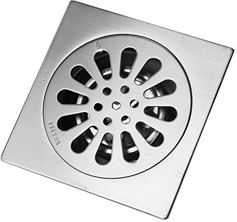 Drenaje Cuadrado, Drenaje de Piso de Baño de Acero Inoxidable Grueso, Drenaje de Piso de Ducha Cuadrado con Tapa Extraíble, para Cubierta de Piso de Baño de Hotel, Desagüe de Ducha de(Estilo 3)