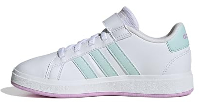 adidas Grand Court 2.0 Shoes Kids, Zapatillas Unisex niños, FTWR White Semi Flash Aqua Bliss Lilac, 33 EU