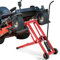 GOPLUS Cric Lève Tracteur de Tondeuse, Lève Tracteur Tondeuse Pliable avec 2 Roues, Hauteur Réglable 0-61cm à 3 Niveaux, Charge 227 kg, Plate-forme de Levage Hydraulique pour Tondeuses, Tracteurs, VTT