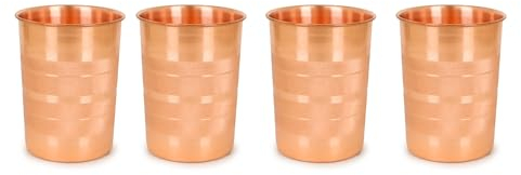 Zap Impex Kupferwasserglas – reines Kupfer, ayurvedische Gesundheitsvorteile, 250 ml – Trinkgeschirr für den täglichen Gebrauch (4)