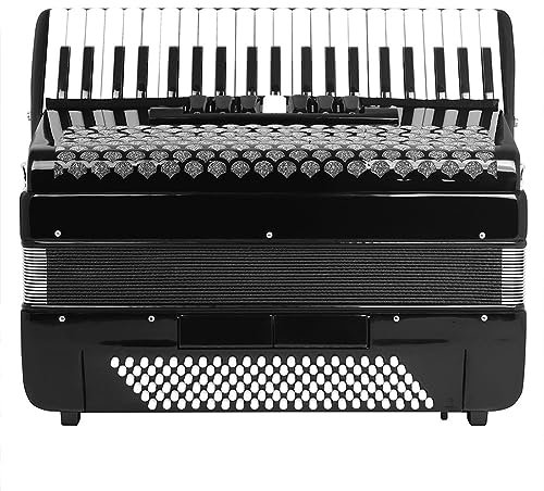HDYNUZ Acordeón de 41 Teclas y 120 Bajos, Instrumento de Teclado Profesional, acordeón para Principiantes, Adultos, actuación en el Escenario, con Bolsa de Correa para acordeón(Black)