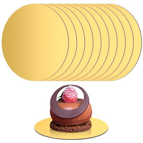 MYHongLe 10 Pz Sottotorta Tondo 30 cm, Supporti per Torte Oro, Vassoio per Torte, Vassoio Torta Rotondo in Cartone, Vassoio Sottotorta Base per Torte Decorazione Trasporto Espositore(Oro)