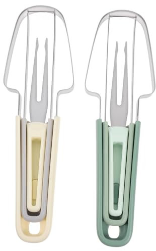 JEWEDECO Forchetta Per Affettare Languria Forchetta Da Cucina Per Affettare Languria Tagliafrutta Utensile Per Tagliare Il Melone in Acciaio Inossidabile