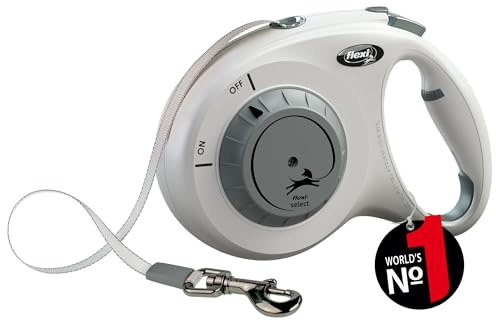 Flexi® Select M Cinta 0-7 m Gris, Correa Extensible para Perros hasta máx 25 kg