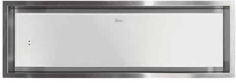 Gurari GCH 974 SU 90 Diamond Hotte de plafond 90 x 30 cm 850 m³/h en acier inoxydable et verre blanc