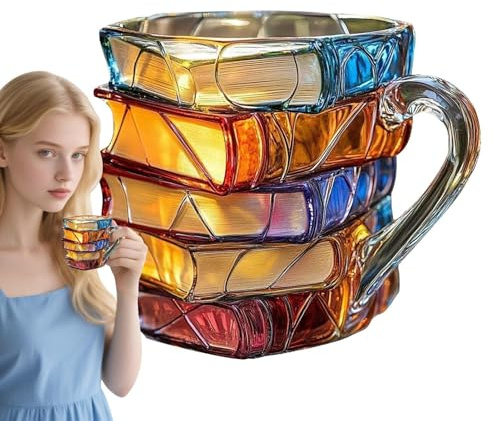 Book Coffee Mug - Tazza Di Cappuccino, Tazza Creativa | Coppa Di Ceramica Creativa Con Manico Per Gli Amanti Dei Libri Per La Lettura Del Mattino, Scrivania Dello Studio, Pausa Café, Scaffale, Ufficio