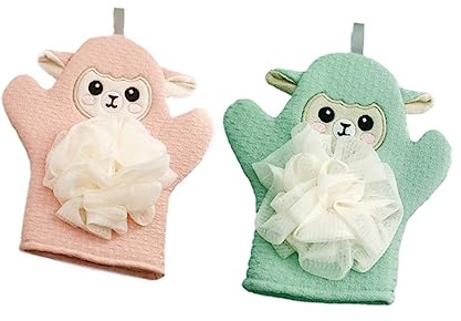 WOFASHPURET 2pièces de Bain à Motifs de Bain Double Usage Serviettes de Douche pour Garçon Fille Exfoliants Légers Économiseurs de Produits de Toilette