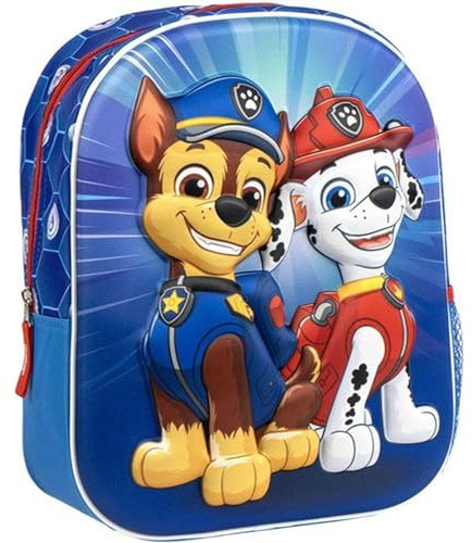 Sac à dos Paw Patrol pour enfants avec motif 3D Chase et Marshall - Sac à dos d'école pour garçons et filles fans de Paw Patrol, idéal pour la garderie et les voyages