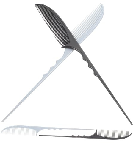 Hemobllo Set da 4 Pettini Anti Statici in Materiale Conduttivo Punta per Separare i Capelli, per Parrucchieri e Acconciature da Occasioni Formali