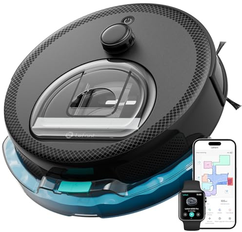 Lefant M330 Pro Robot Aspirapolvere Lavapavimenti con Mappatura, Aspirazione 5000Pa, 150min, Senza Grovigli, Navigazione dToF, Evitamento PSD, Ideale per Tappeti, Pavimenti Duri, Alexa/APP/WiFi, Nero